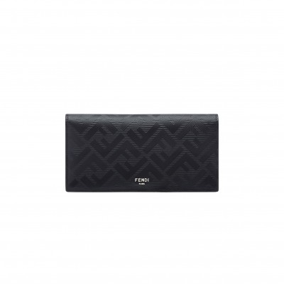 FENDI SHADOW WALLET BLACK LEATHER WALLET 7M0355AJF4F19KP (19*9.5*1.5cm)